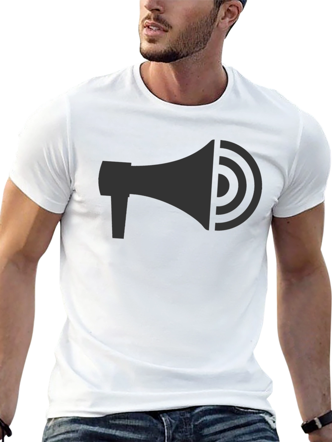 Megaphone Graphic Tee - Black Cotton