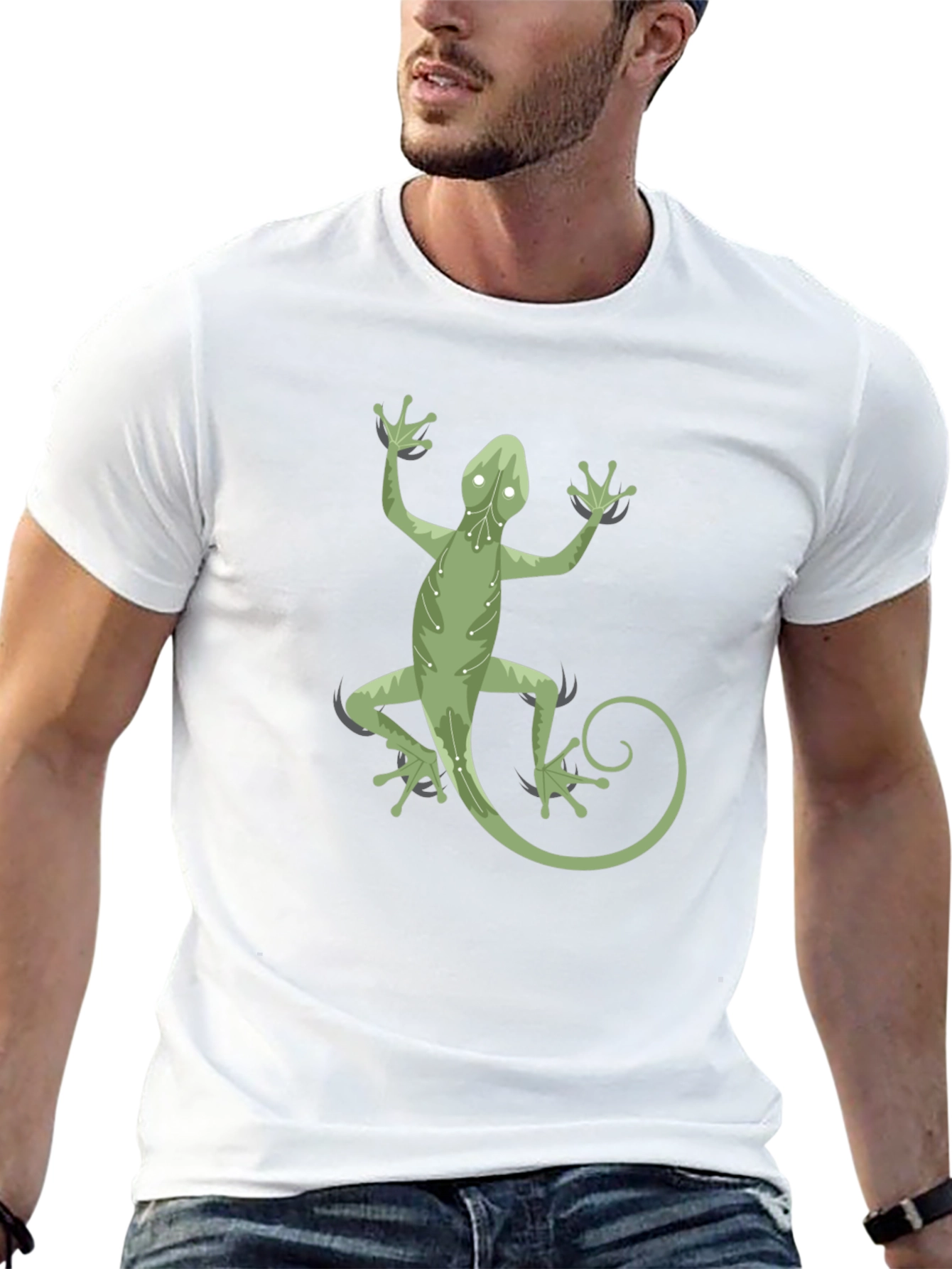 Lizard Graphic Black Tee - Cool Reptile Design!