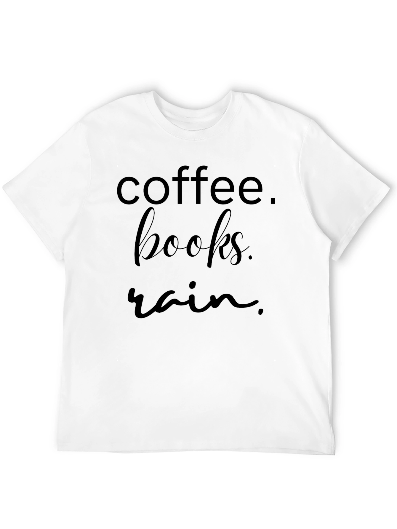 Coffee Books Rain T-Shirt