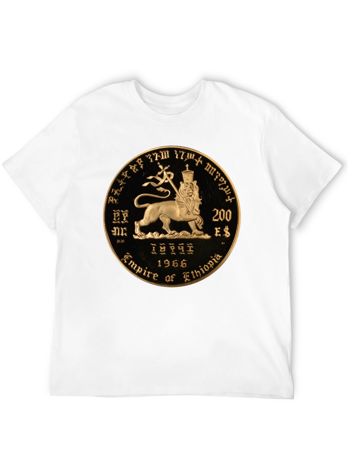 Ethiopian Lion Coin Black T-Shirt