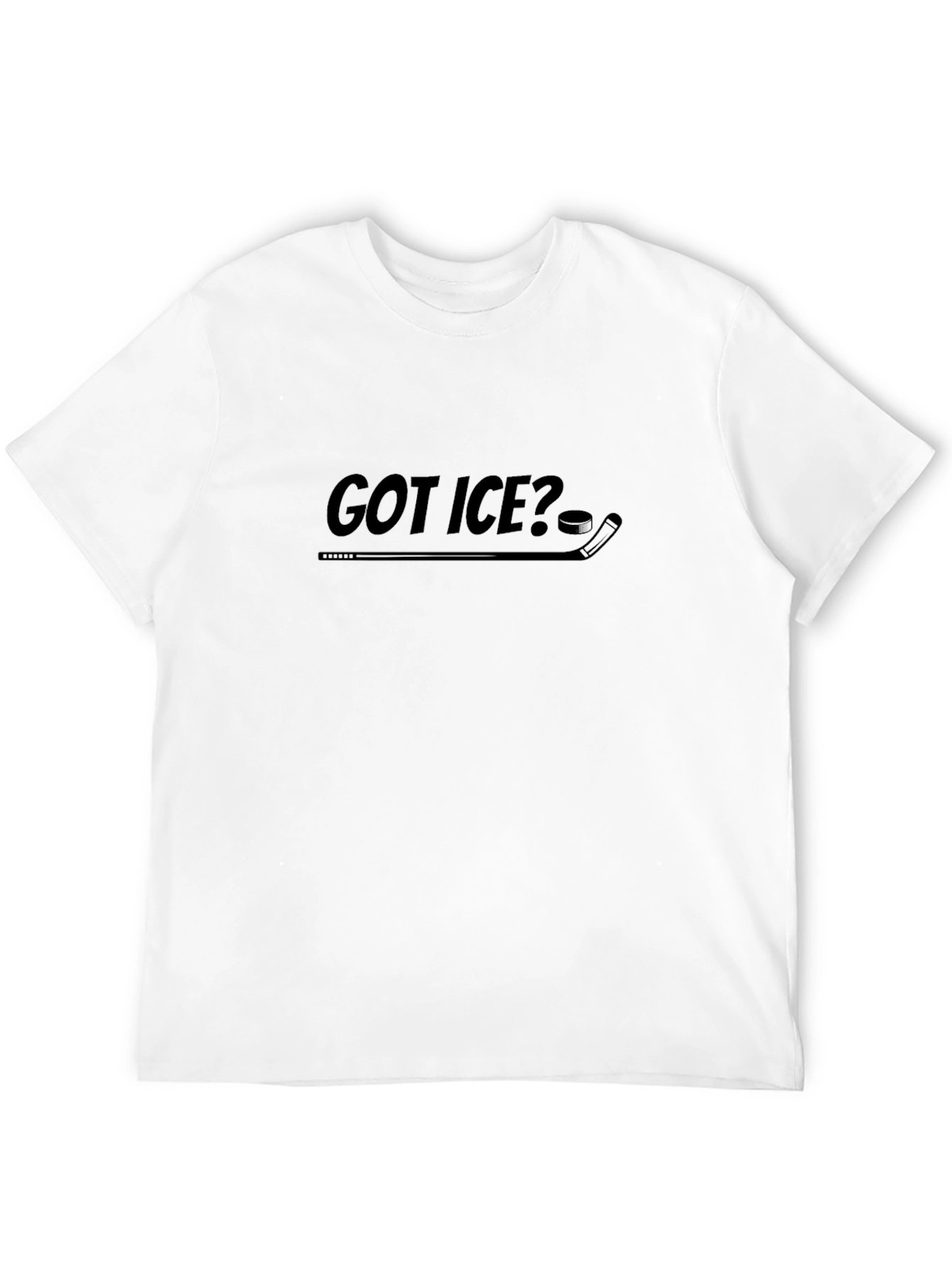 Got Ice? Hockey T-Shirt - Black Cotton Tee