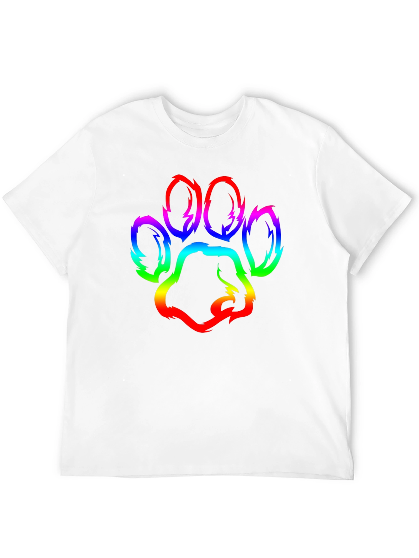 Rainbow Paw Print Graphic T-Shirt