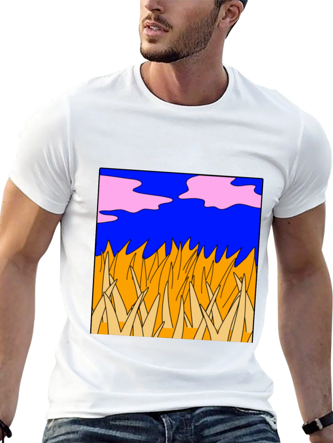 Abstract Nature Graphic Tee - Black