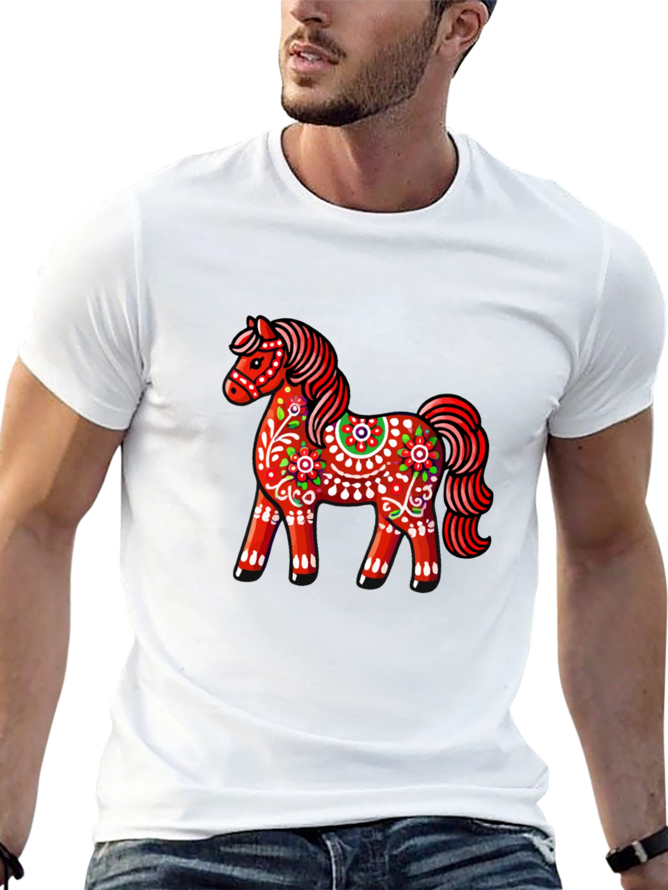 Dalecarlian Horse Graphic Tee - Black
