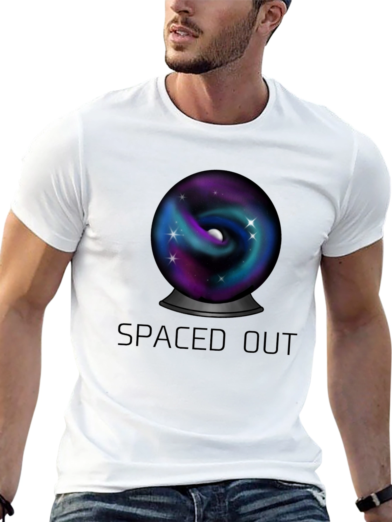 Spaced Out Universe Graphic Tee - Black