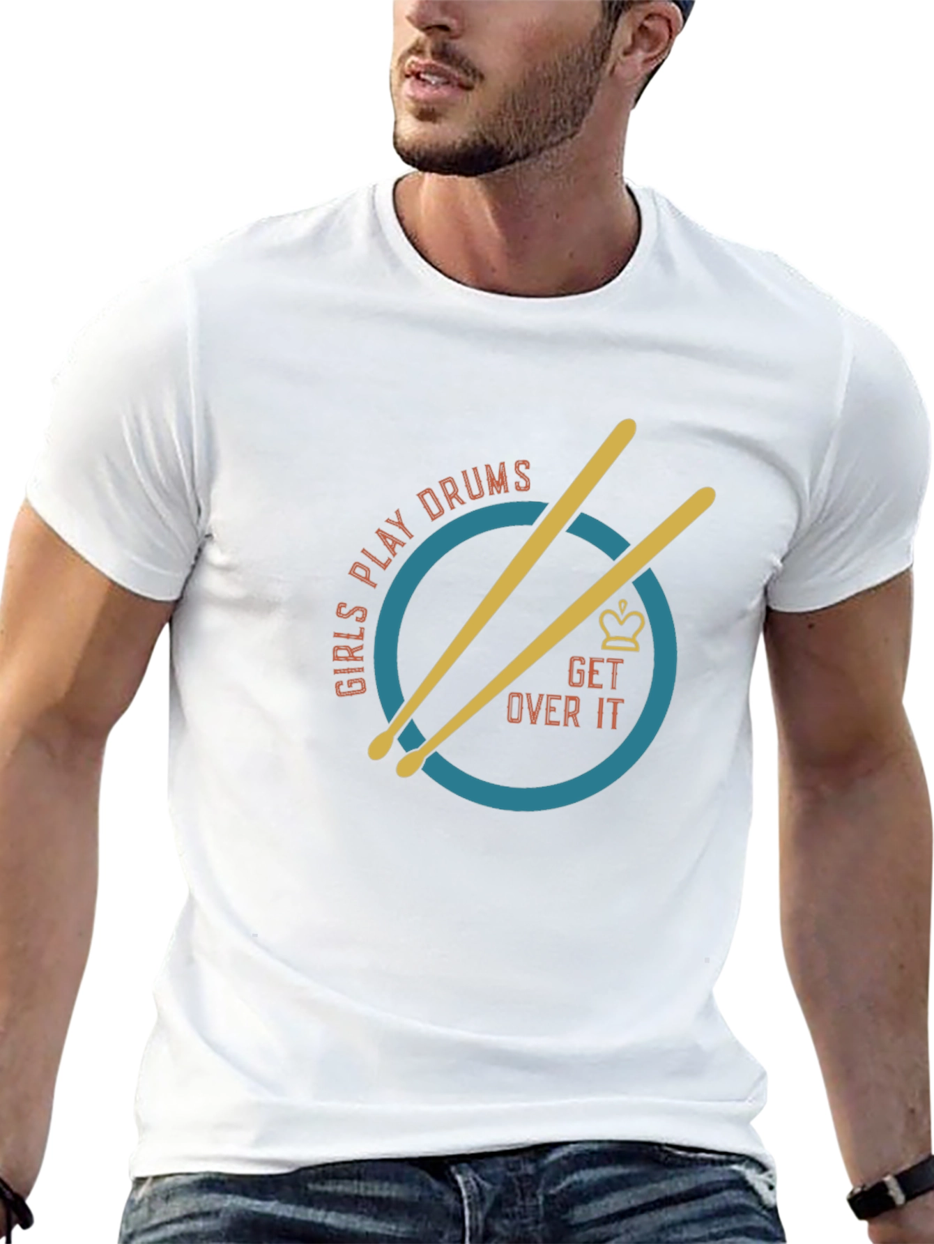 Girls Play Drums T-Shirt - Get Over It Tee