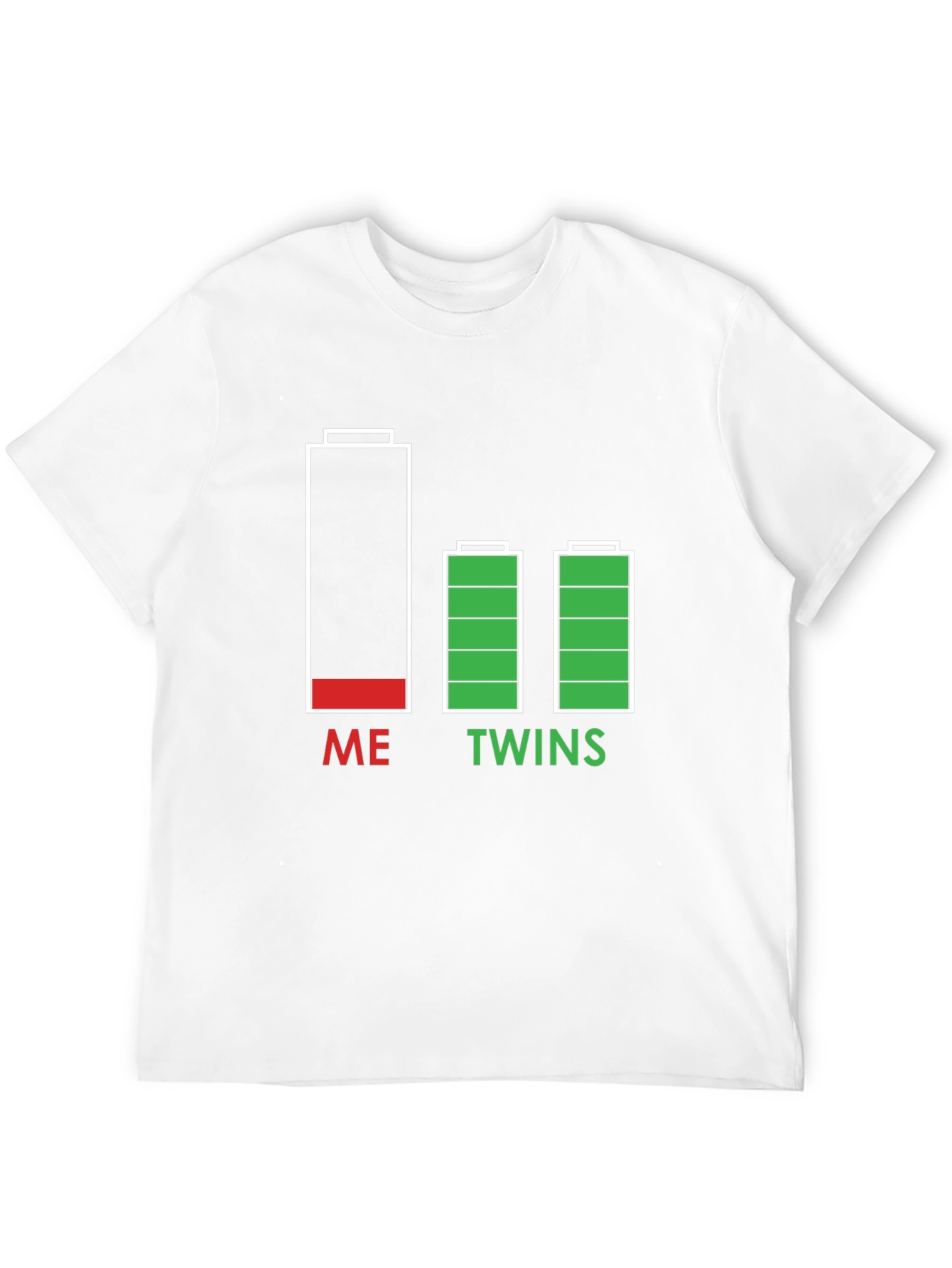 Dad Life Twins Low Battery T-Shirt