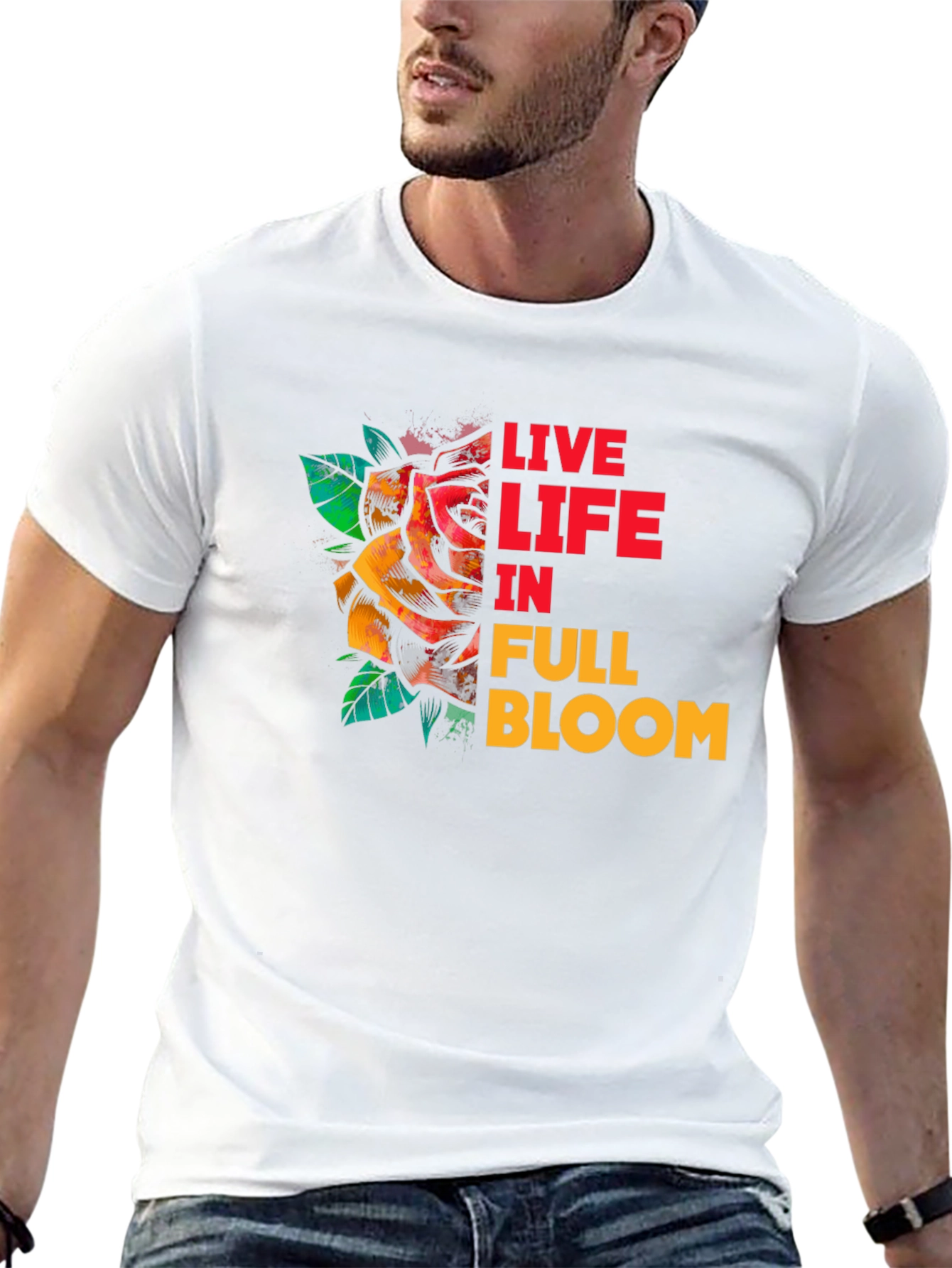 Live Life in Full Bloom Black T-Shirt