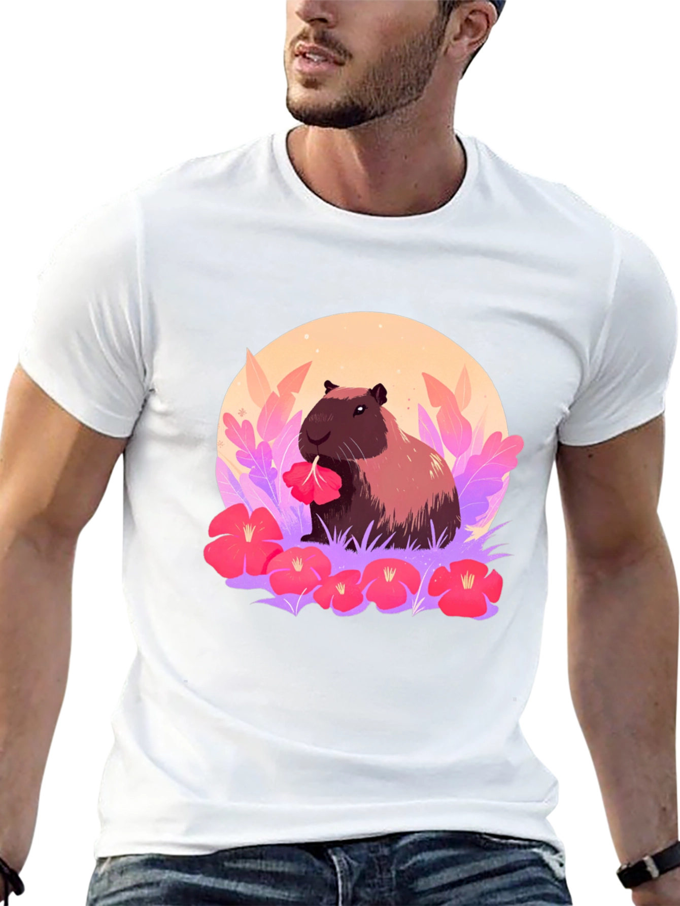 Capybara Floral Graphic Tee - Unique Style
