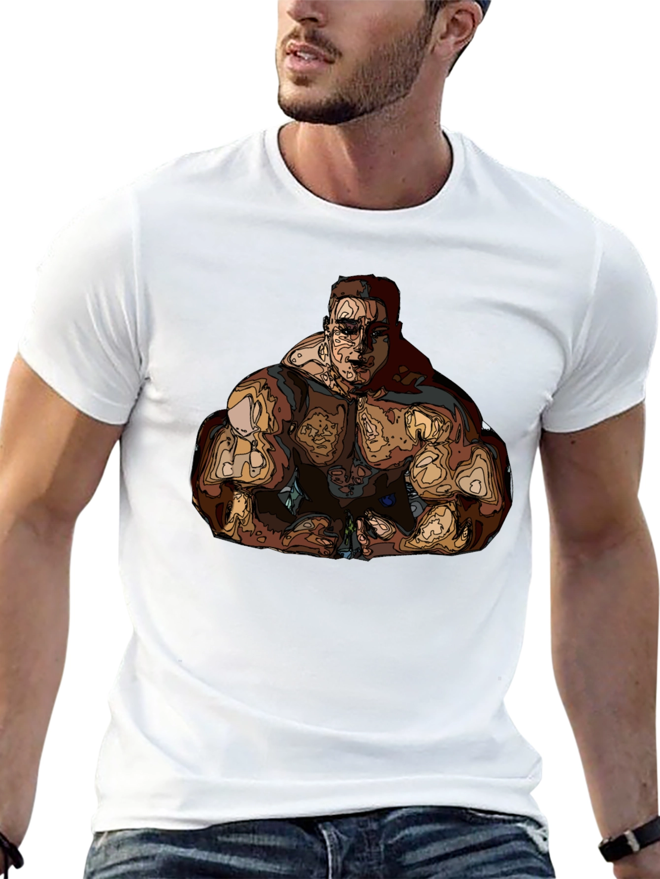 Muscle Man Graphic Tee - Bold Statement T-Shirt