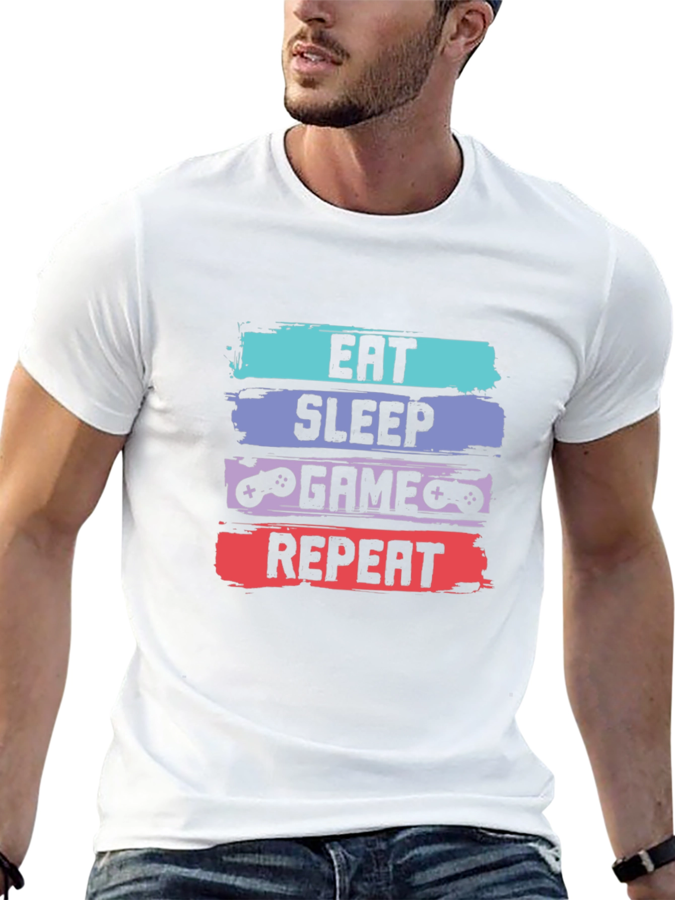 Eat Sleep Game Repeat T-Shirt - Gamer Tee