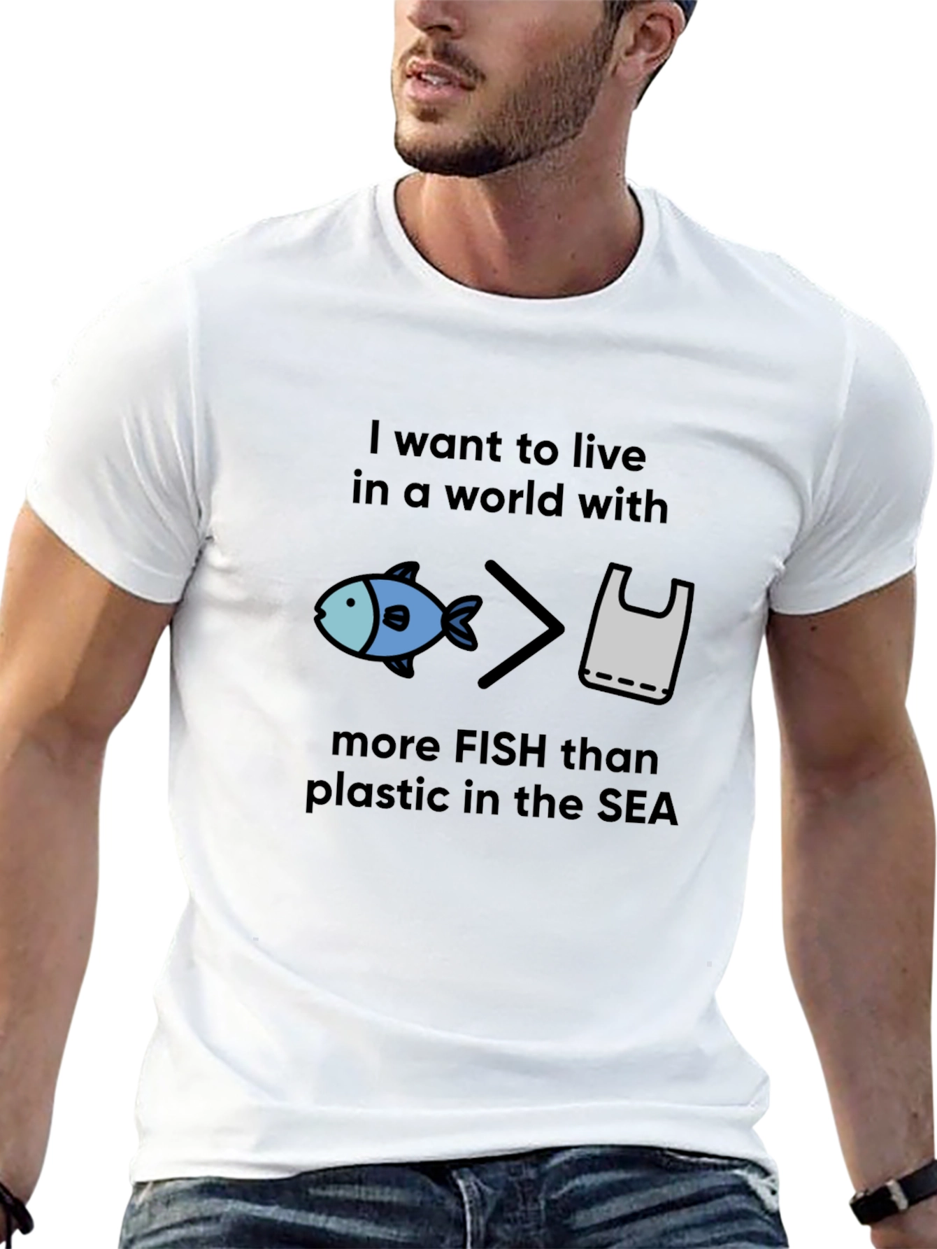 Eco-Friendly More Fish Than Plastic Graphic Tee