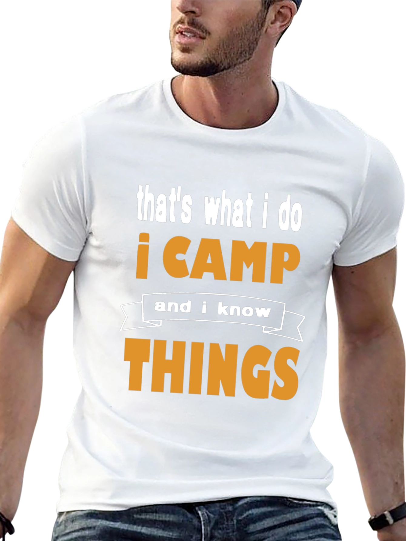 I Camp and I Know Things Black T-Shirt