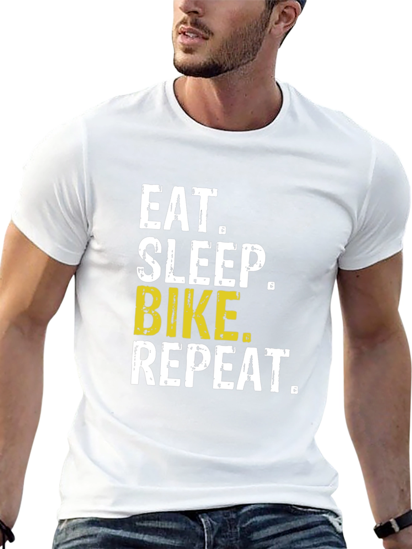 Eat Sleep Bike Repeat T-Shirt - Black Casual Tee