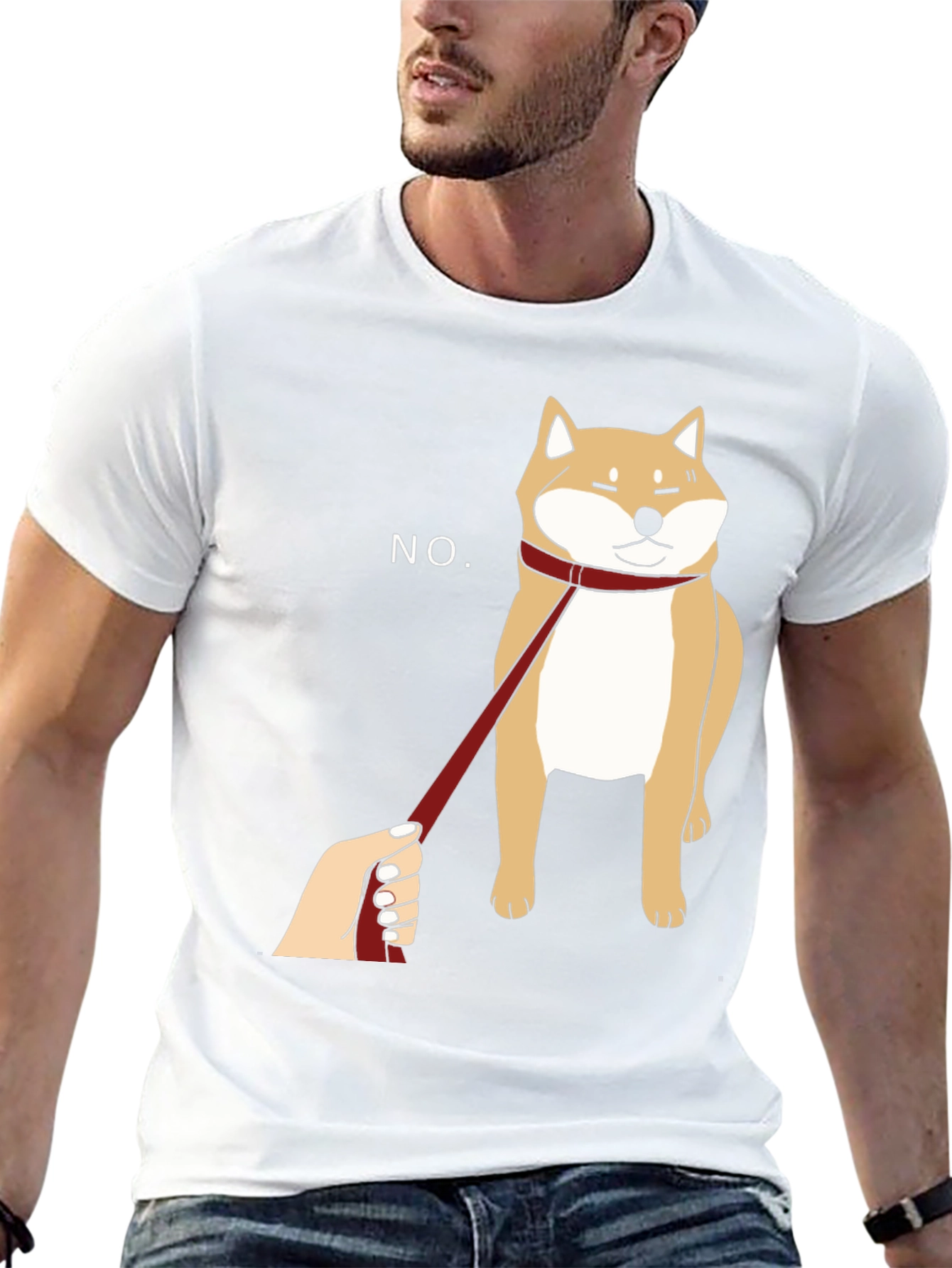 Funny Shiba Inu NO Graphic Tee - Black