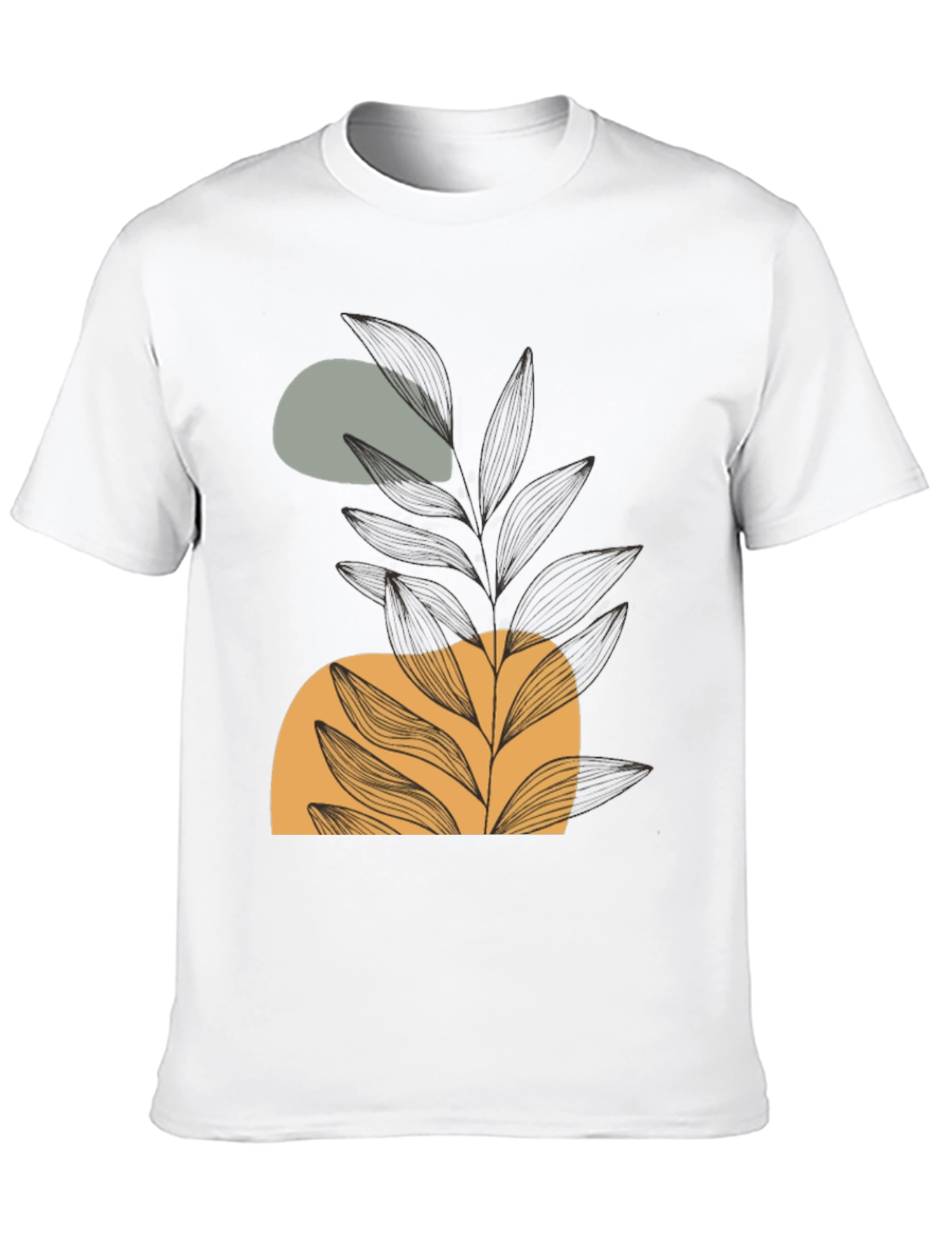 Abstract Plant Graphic Tee - Modern Casual Style