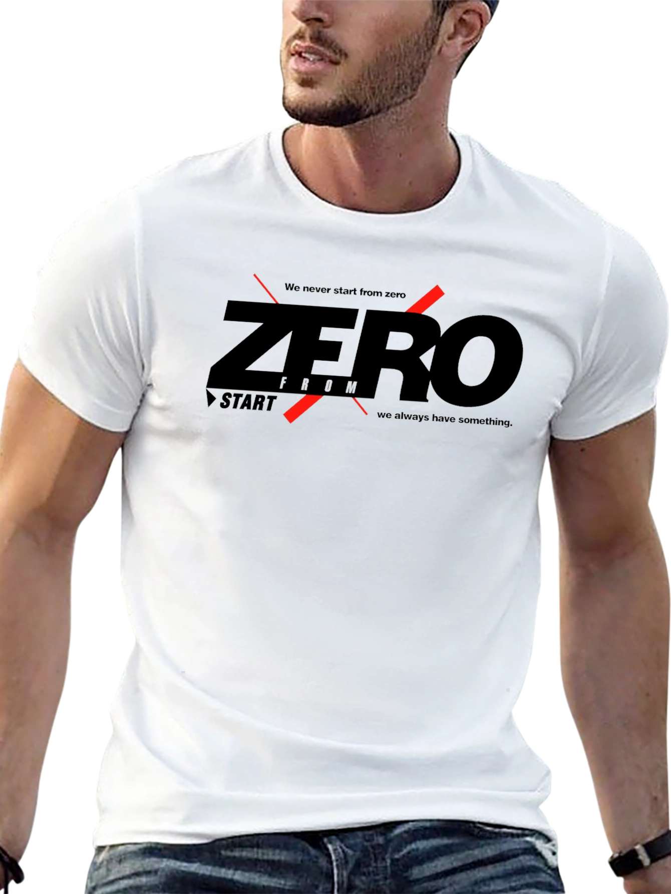 Zero From Start Graphic Black T-Shirt