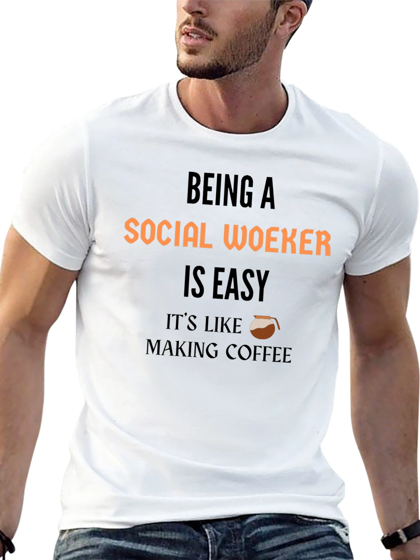 Social Worker Coffee T-Shirt: Easy Like Coffee