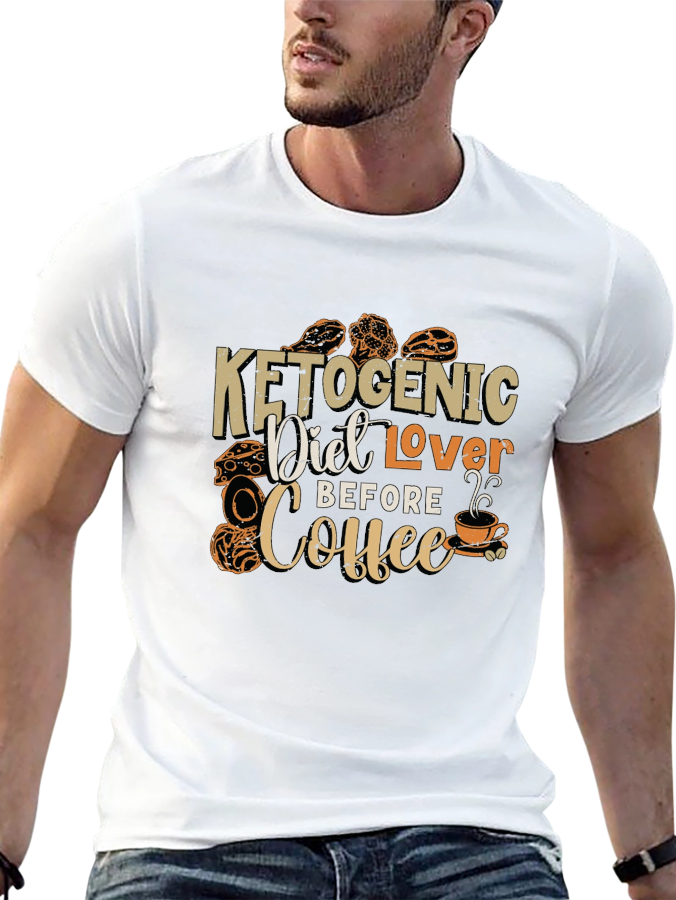 Keto Diet Lover T-Shirt - Coffee Before Keto