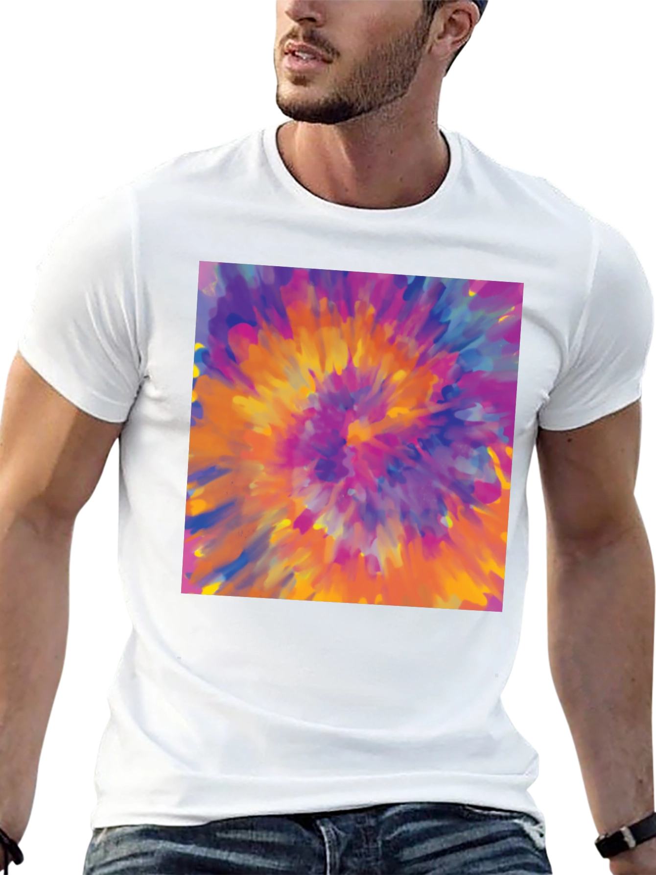 Vibrant Tie-Dye Graphic Tee - Bold Statement Style