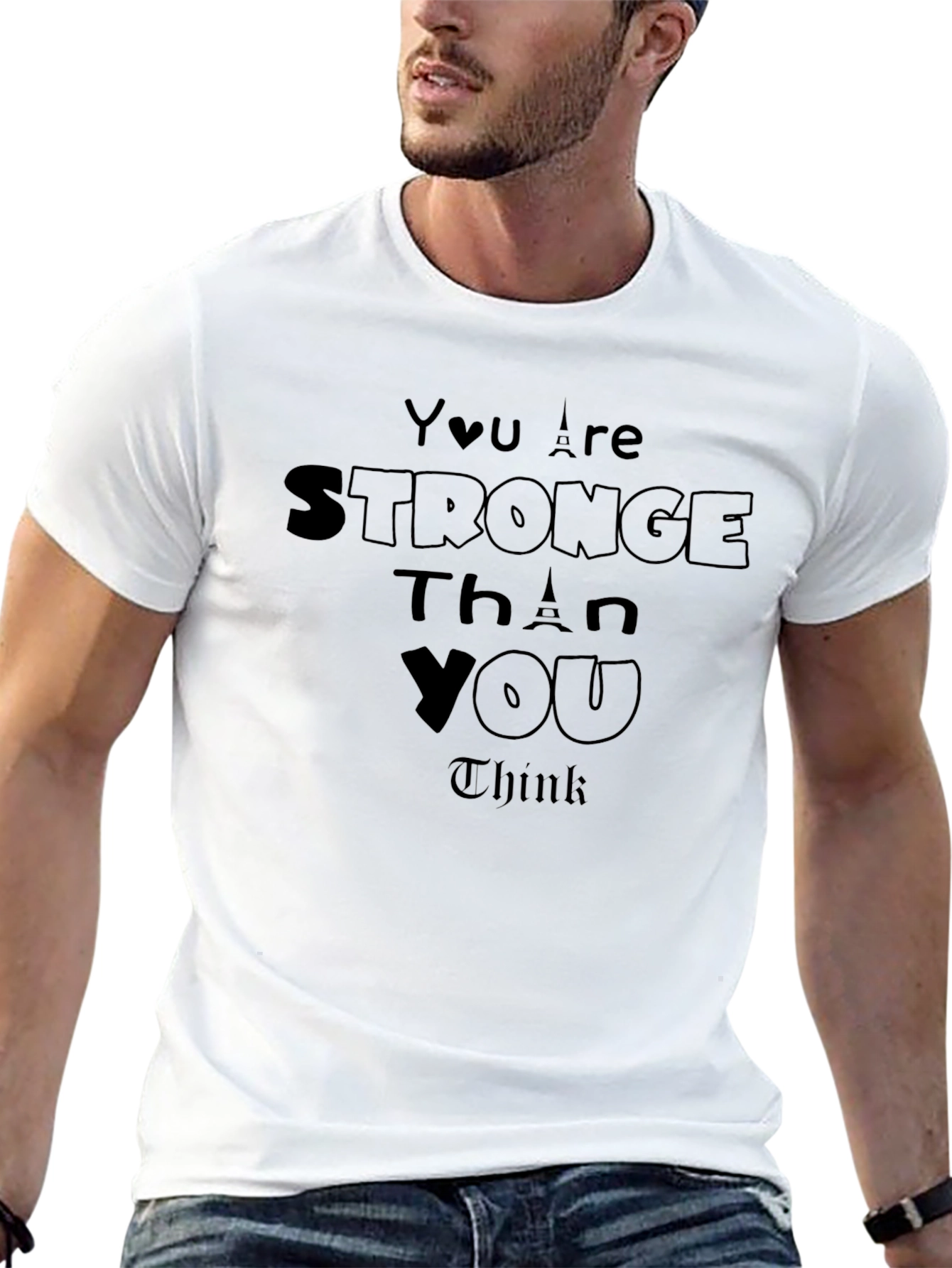 Inspirational Stronger Than You Think Black T-Shirt