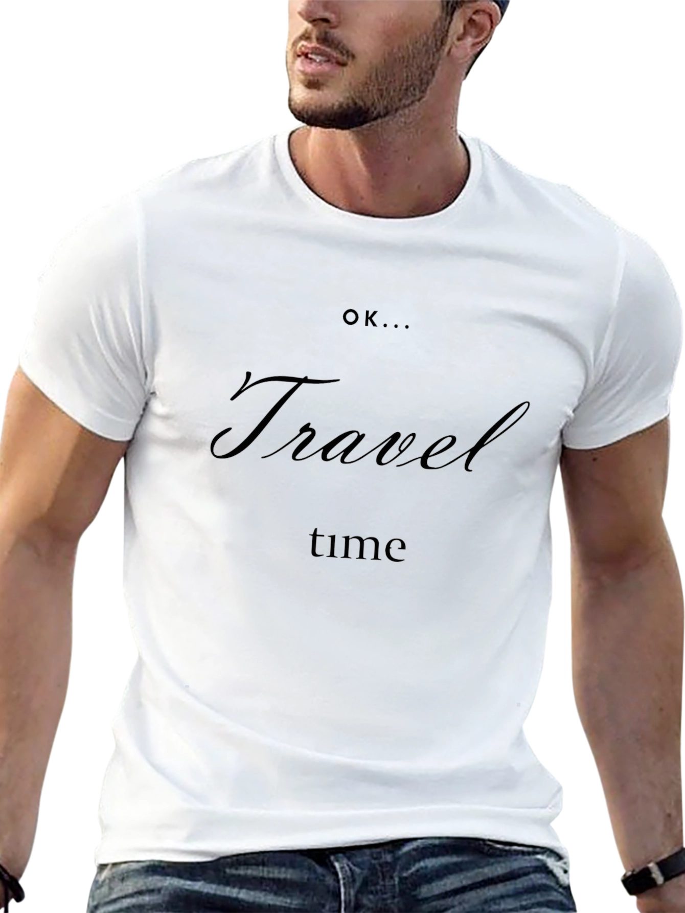 Travel Time Graphic Tee - Black Crew Neck