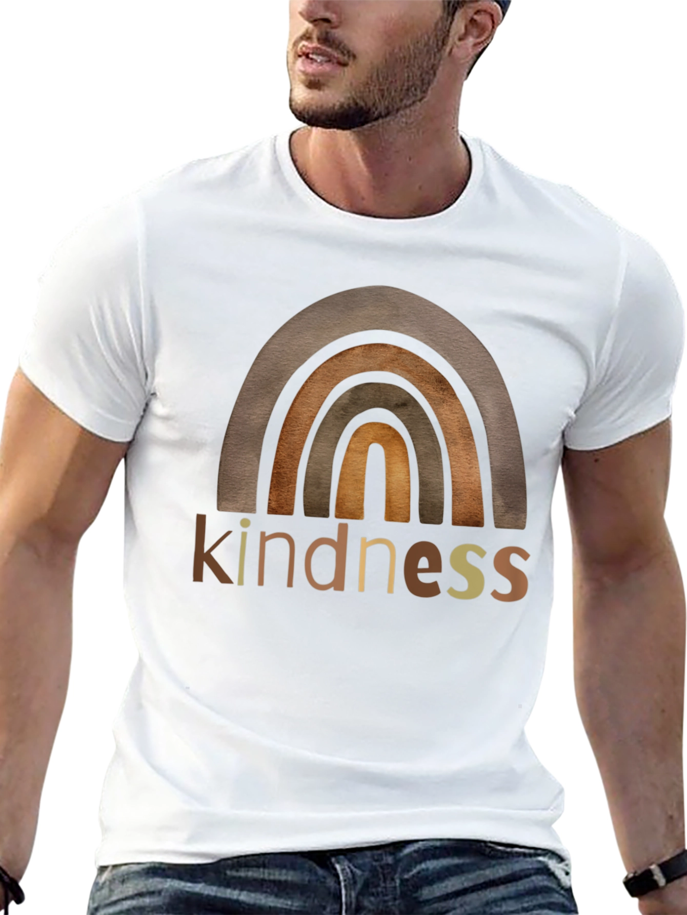 Kindness Rainbow Graphic T-Shirt - Black