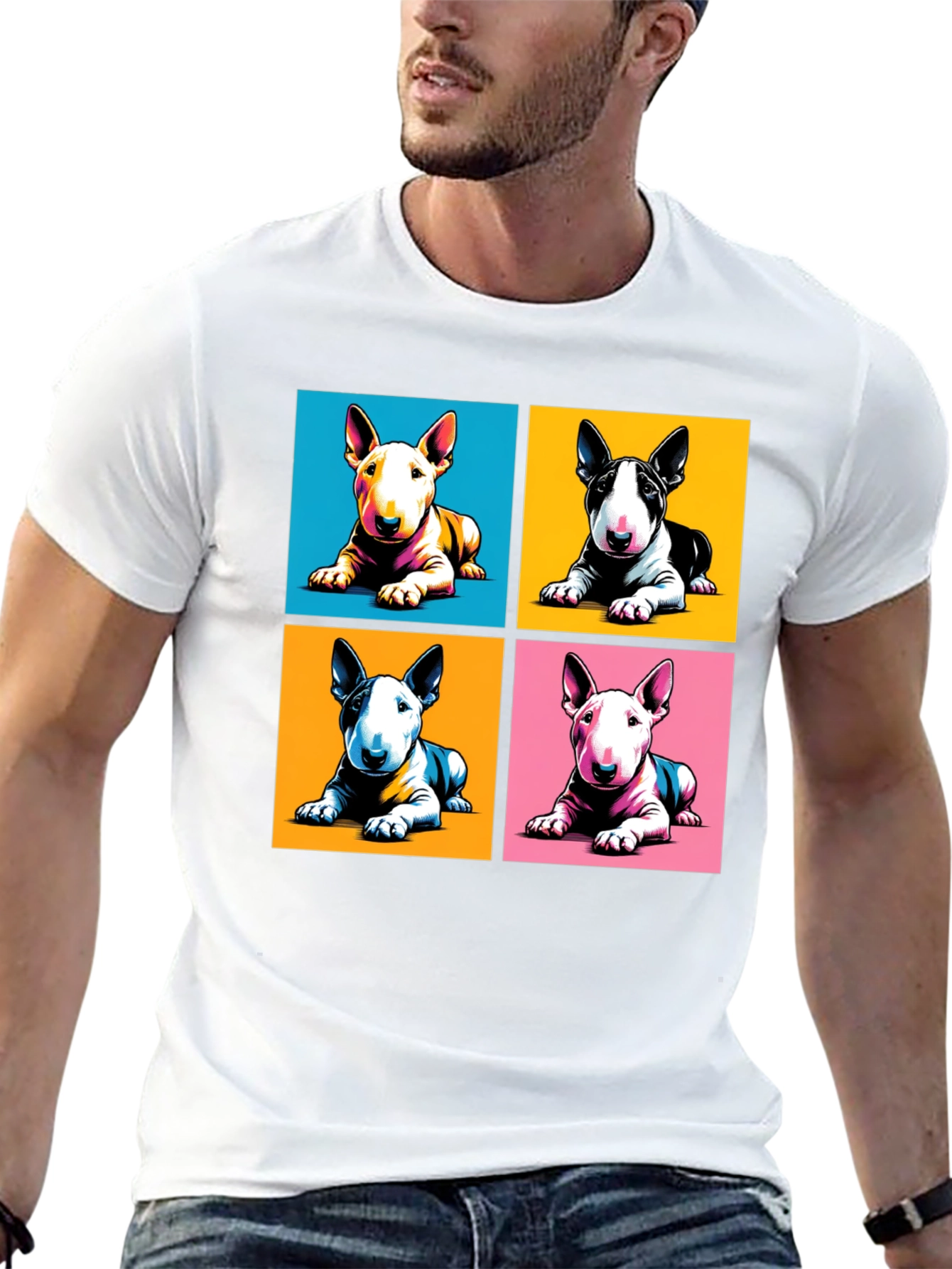 Pop Art Bull Terrier T-Shirt - Modern Graphic Tee