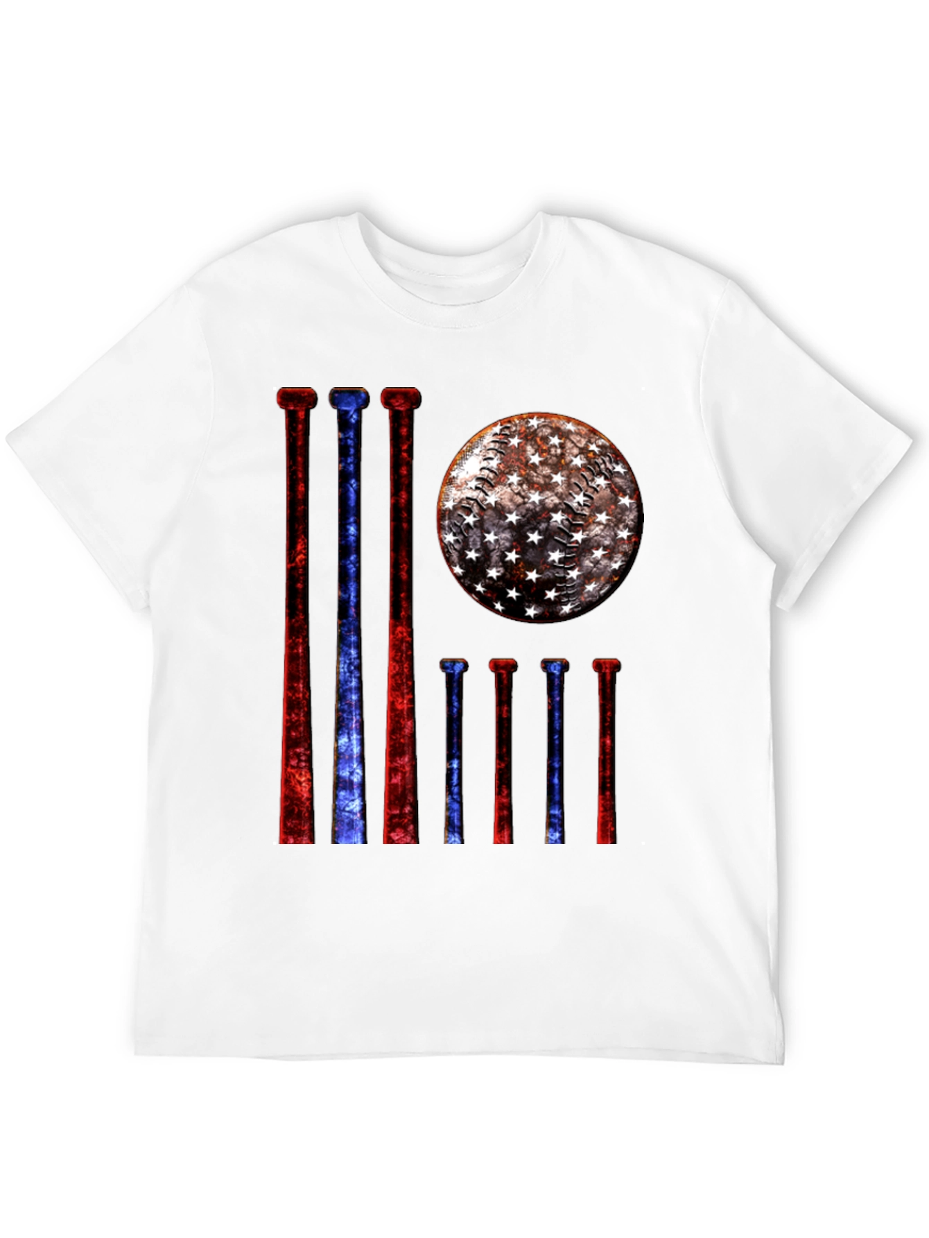 Patriotic Baseball Bats & Ball Graphic Tee