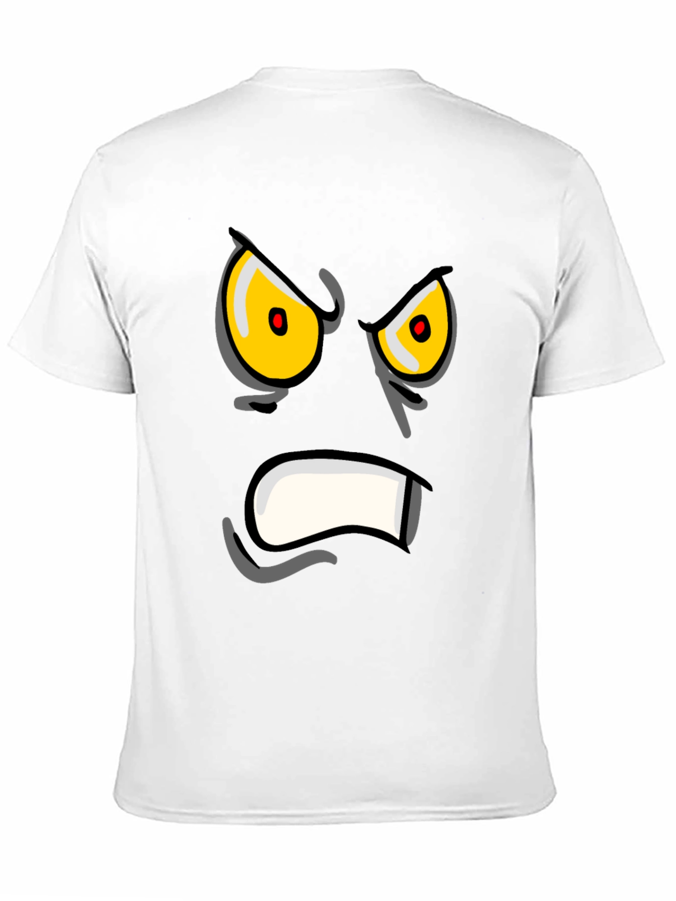 Angry Face Graphic Print Black T-Shirt