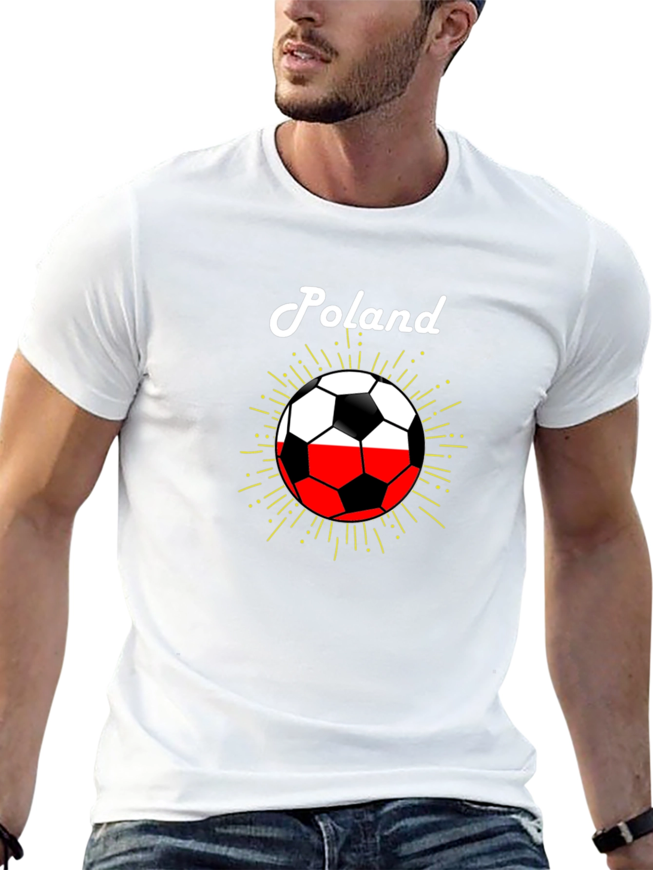 Poland Soccer Pride T-Shirt - Black Graphic Tee