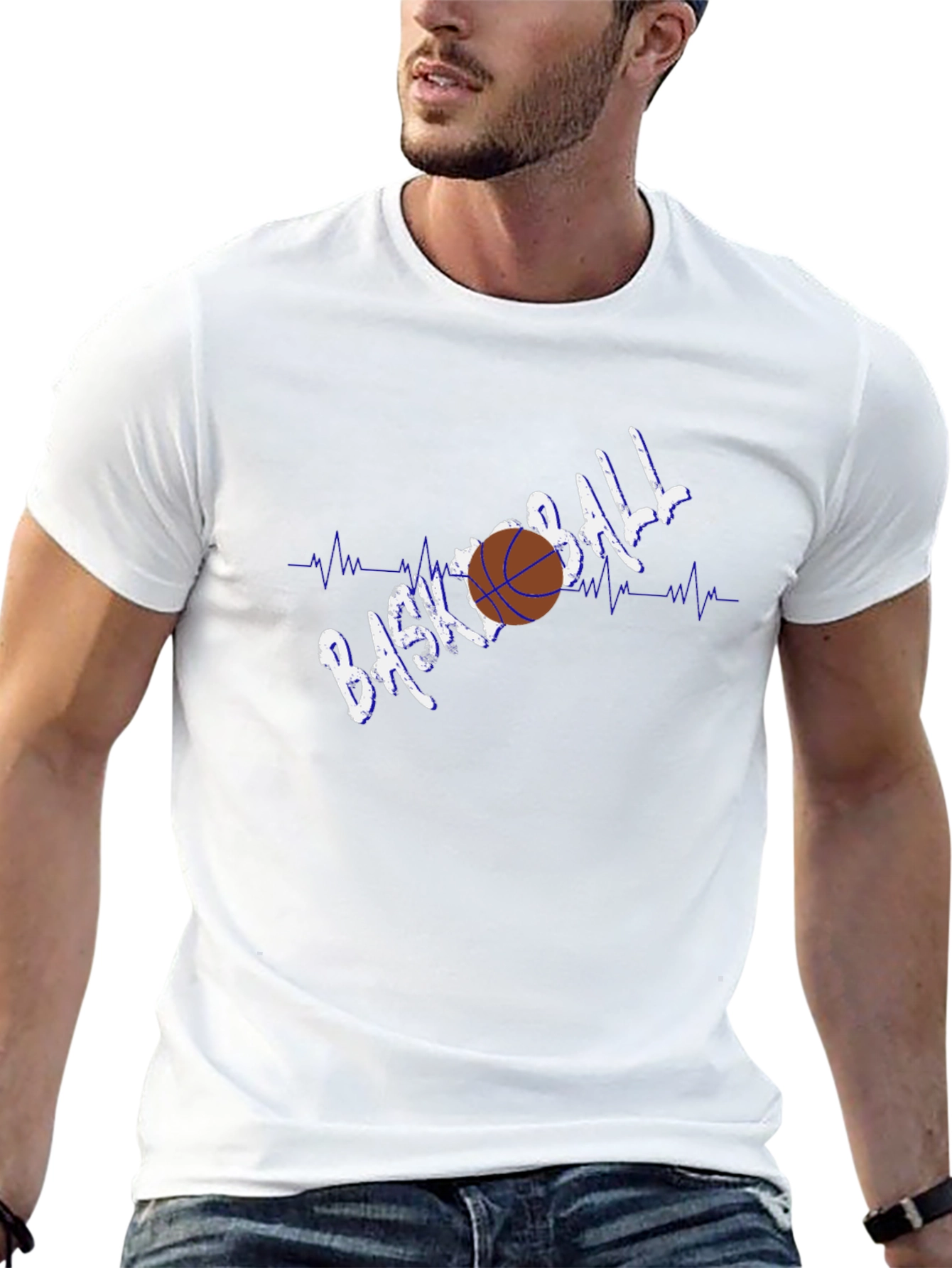 Basketball Heartbeat Graphic T-Shirt
