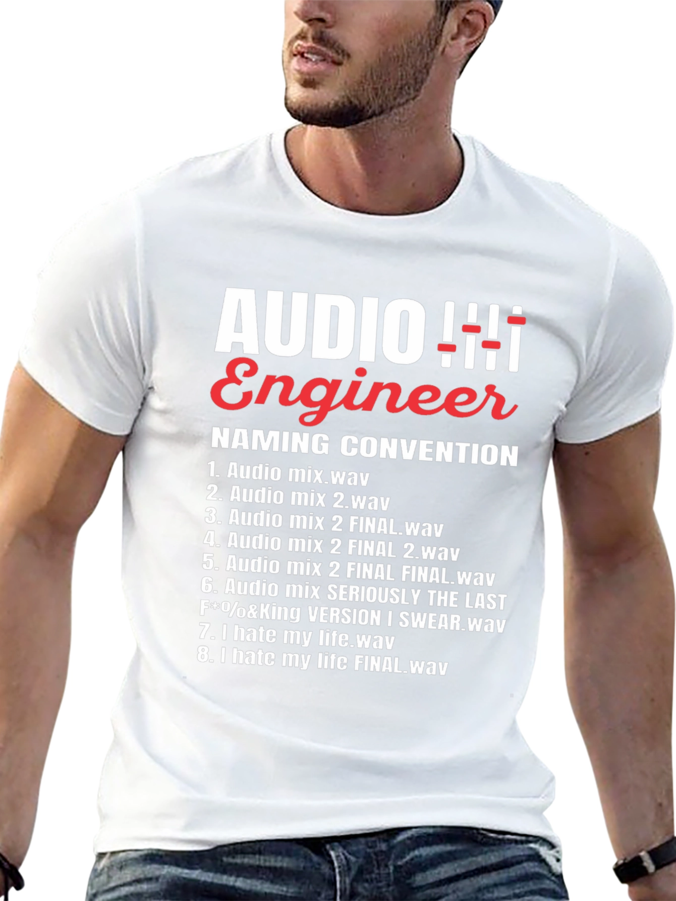 Audio Engineer Naming Convention Funny Black T-Shirt
