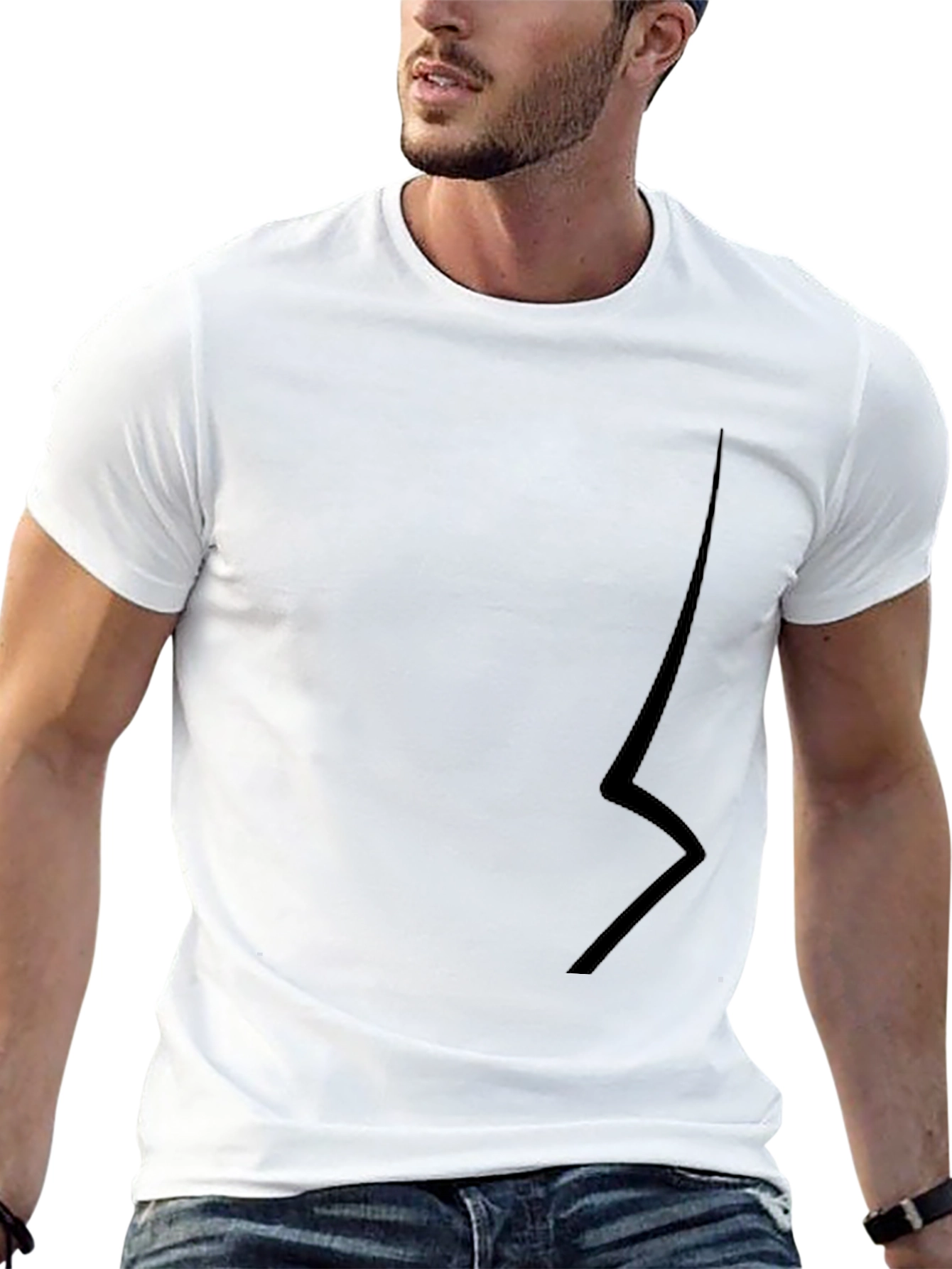 Black T-Shirt with Abstract Design