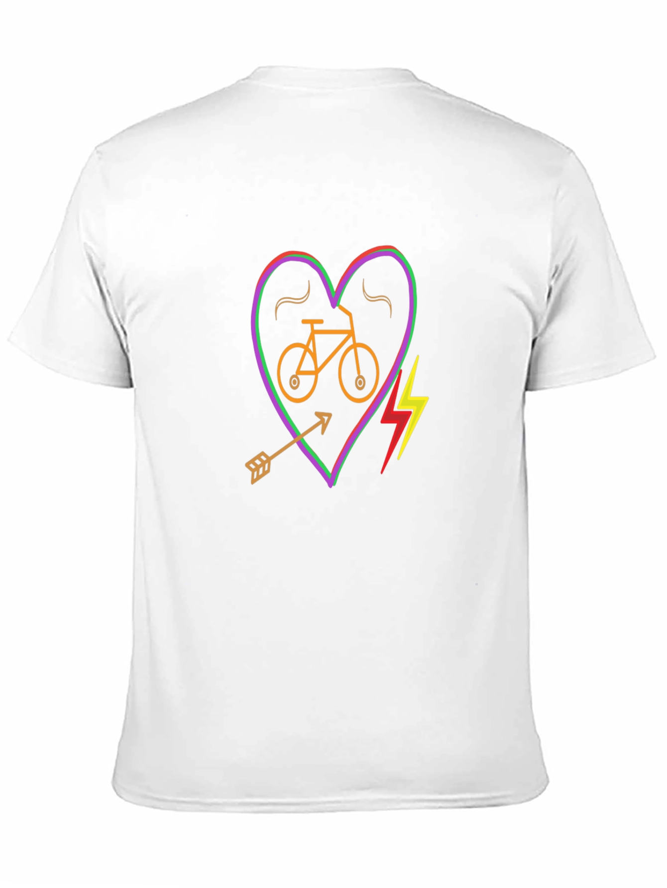 Heart Bike Graphic Tee - Black Cotton Shirt