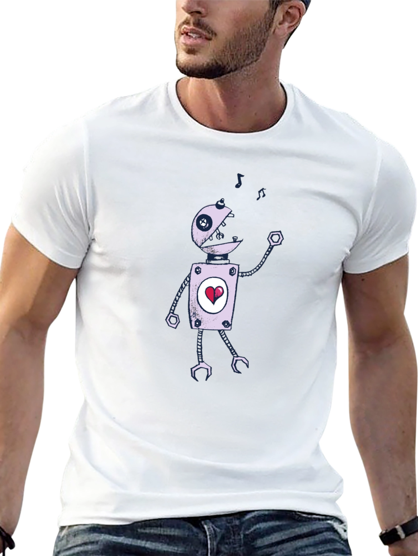 Robot Heart T-Shirt - Unique Graphic Tee
