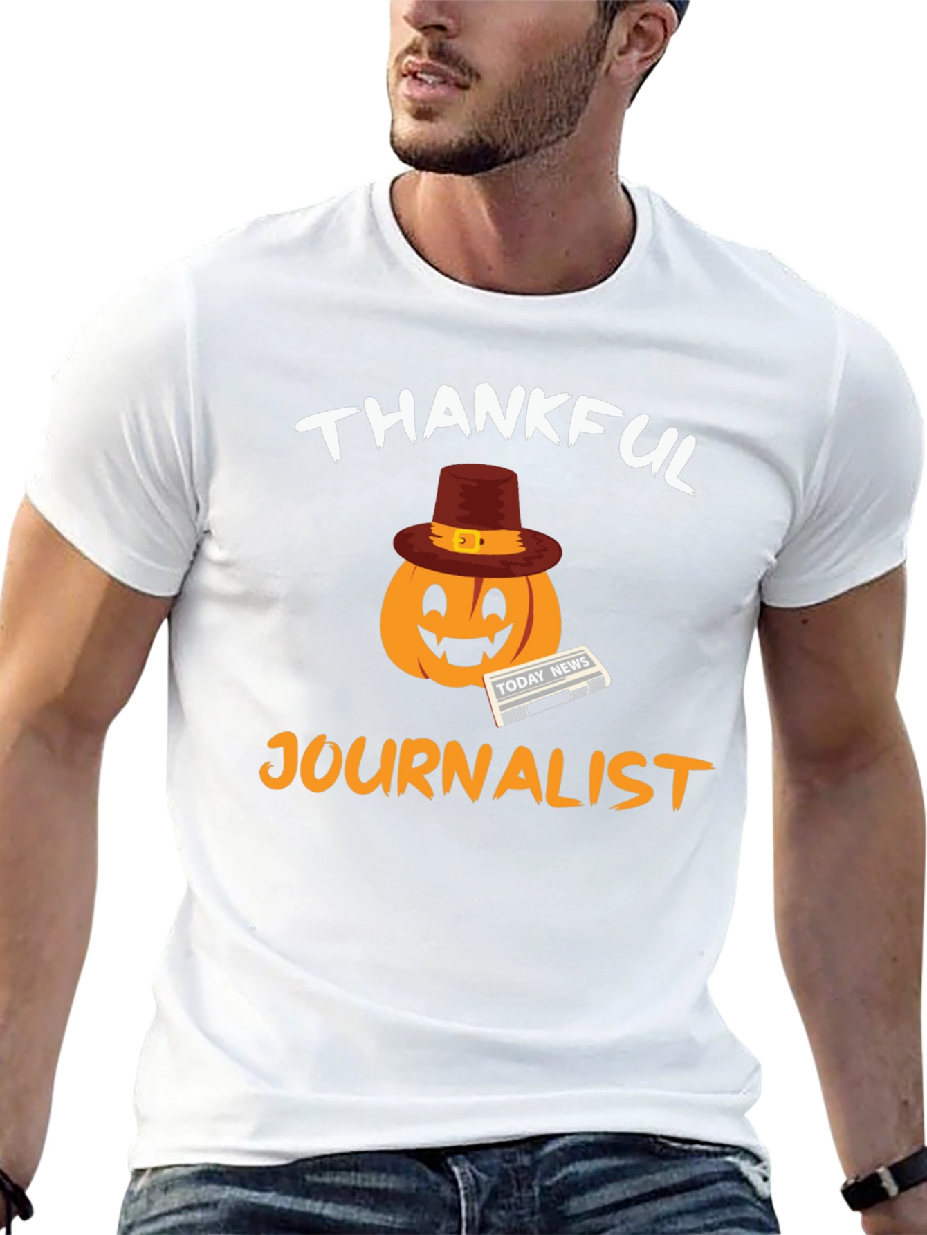 Thankful Journalist Pumpkin T-Shirt