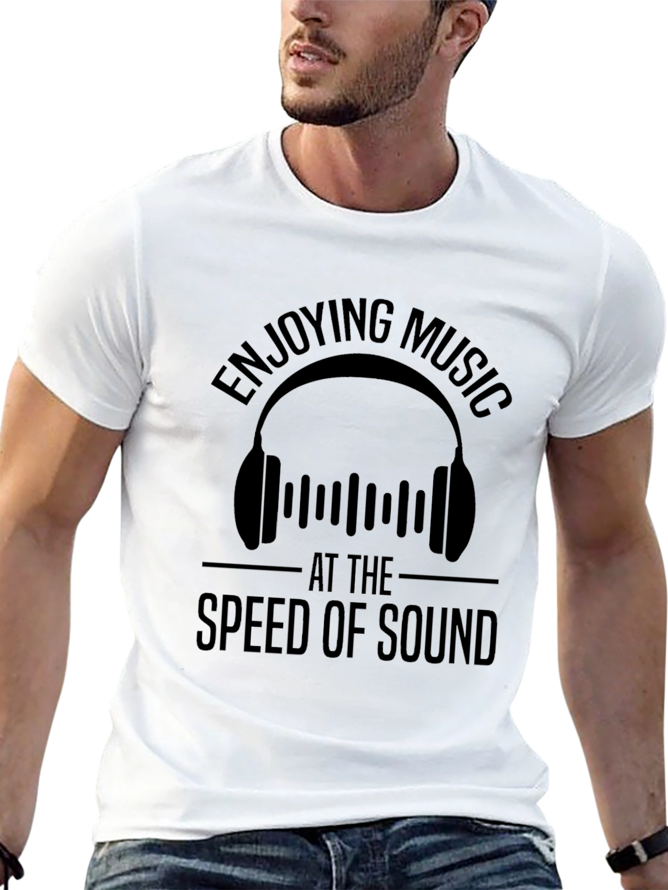 Enjoying Music at the Speed of Sound Black T-Shirt