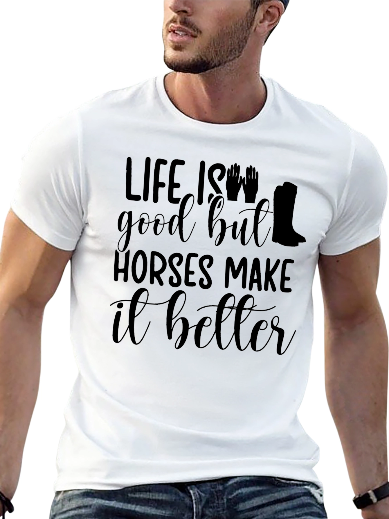 Life is Good Horses Make It Better Tee