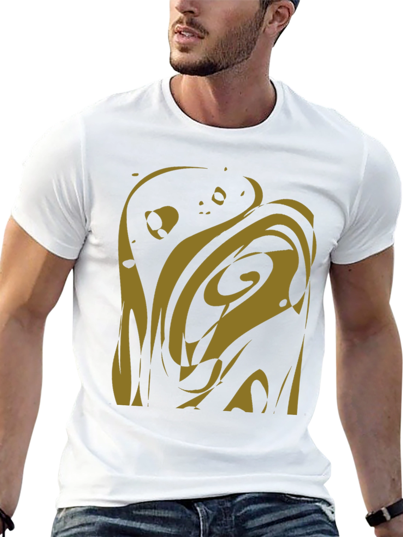 Abstract Art Graphic Tee - Black