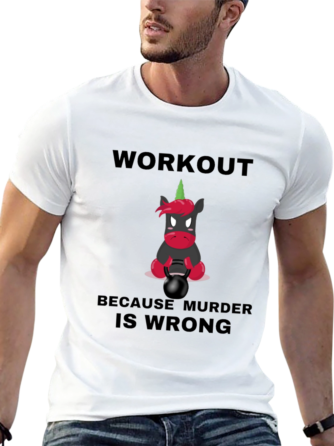 Workout Because Murder Is Wrong Graphic Tee