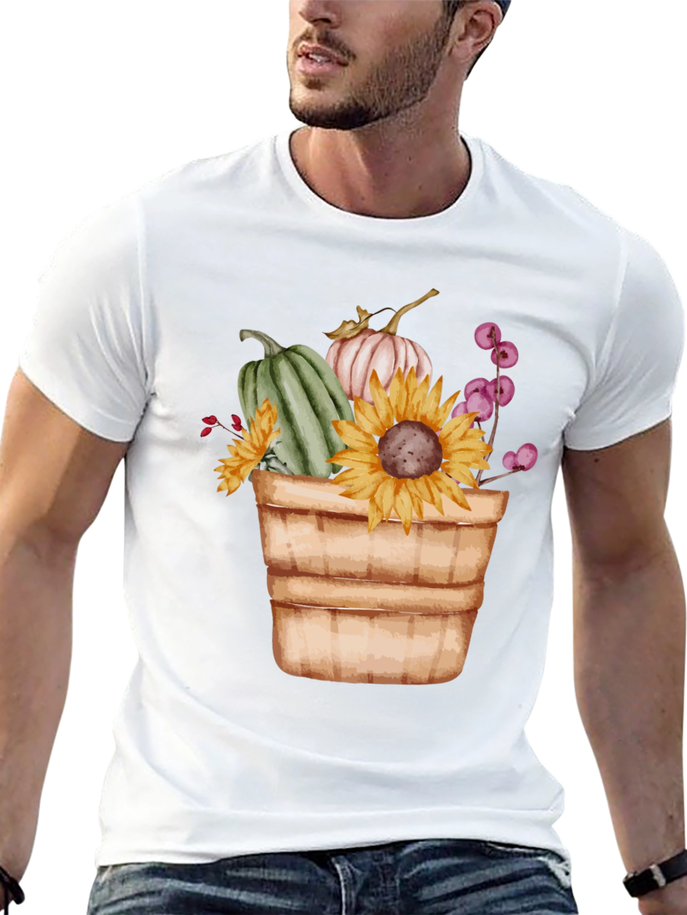 Autumn Harvest T-Shirt: Pumpkins & Sunflowers