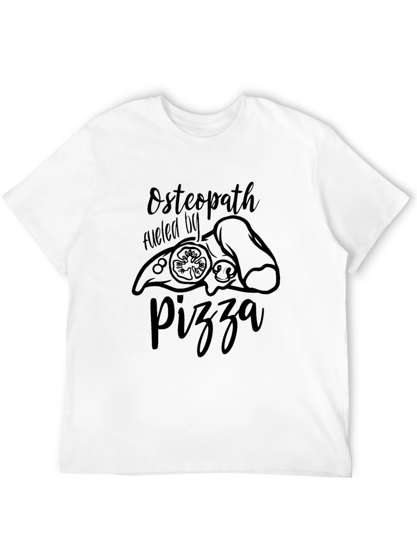 Osteopath Pizza T-Shirt - Black Cotton Tee
