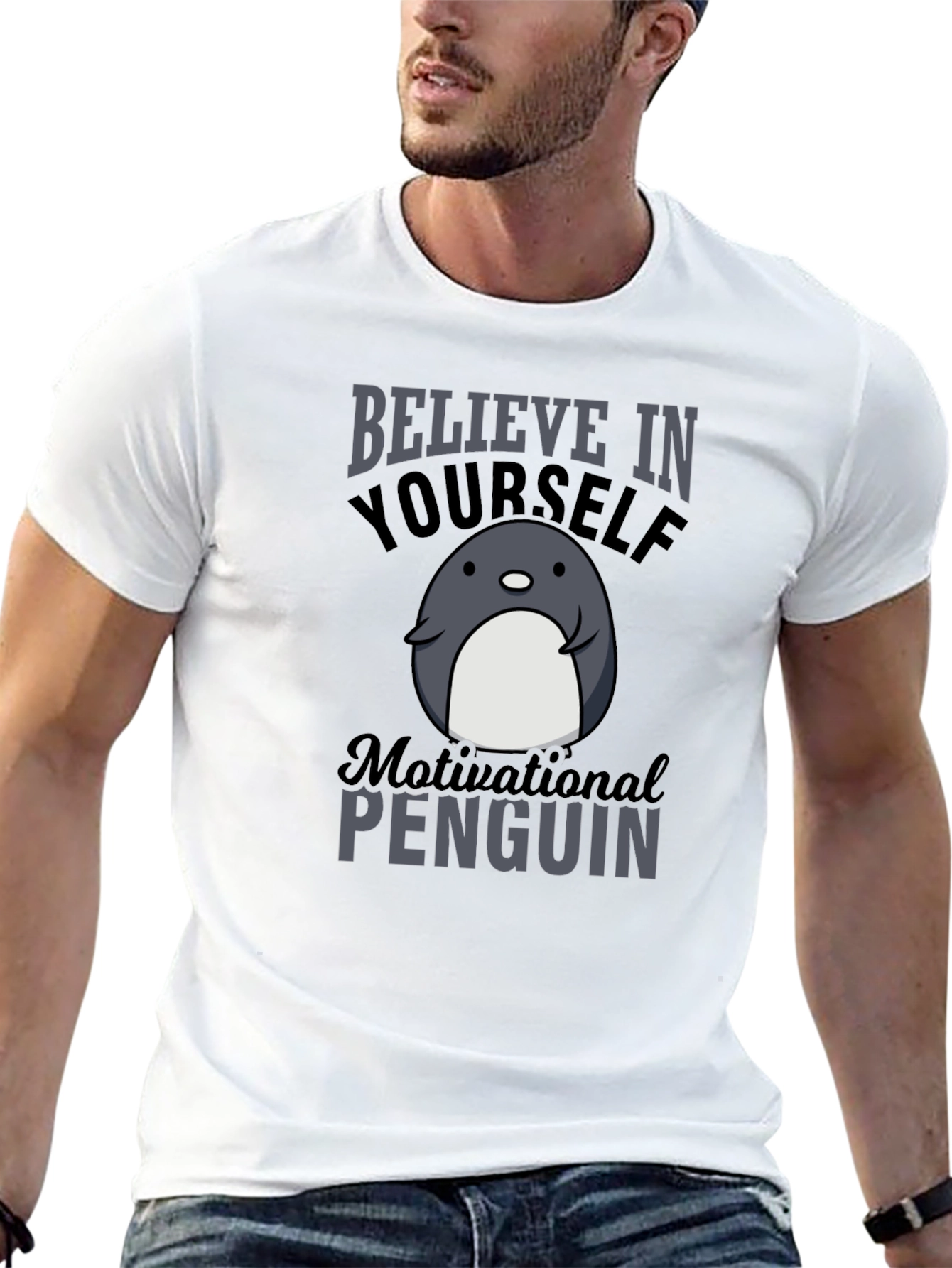 Motivational Penguin Graphic T-Shirt