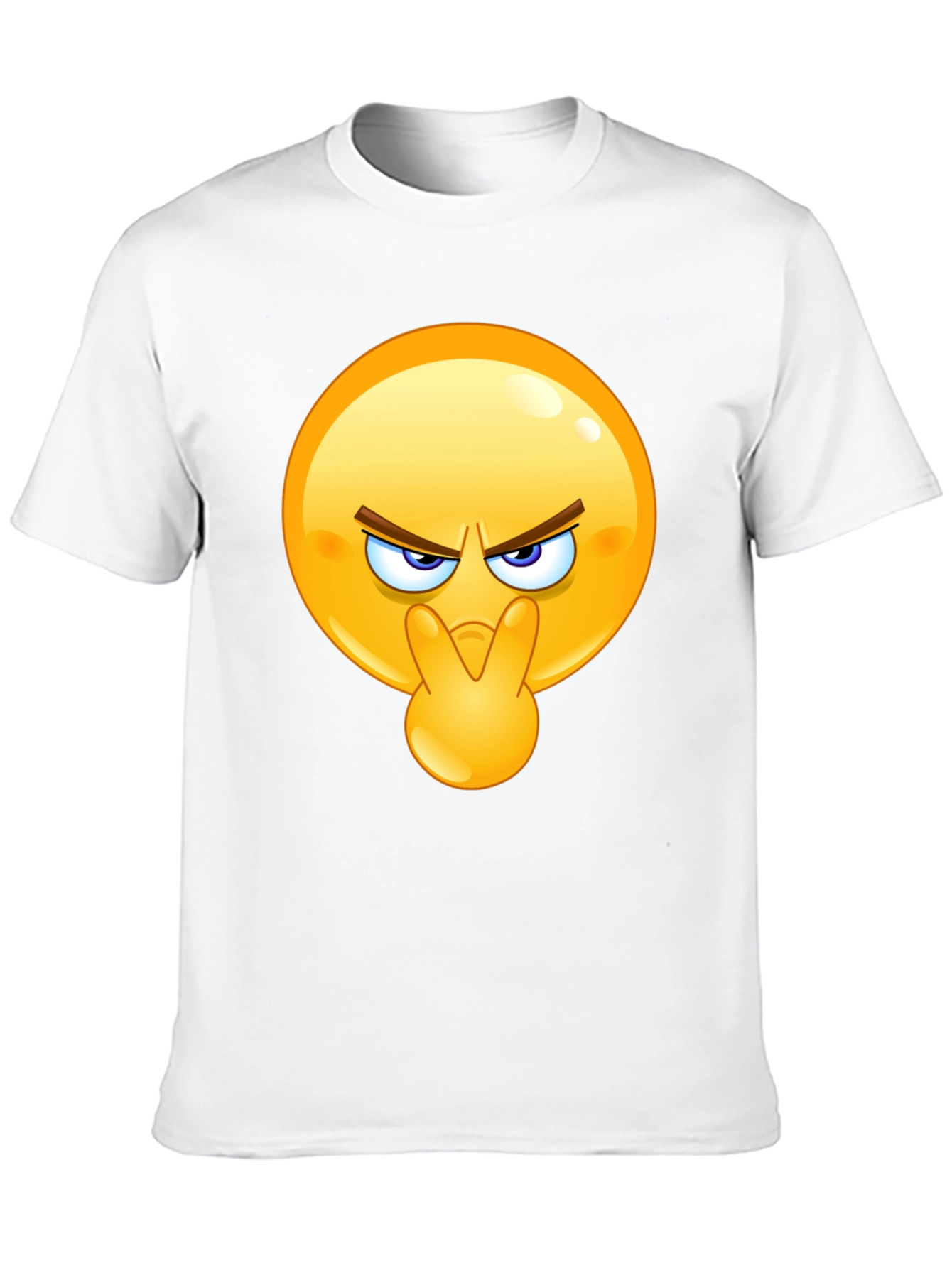 Emoji Shhh Mens Black T-Shirt