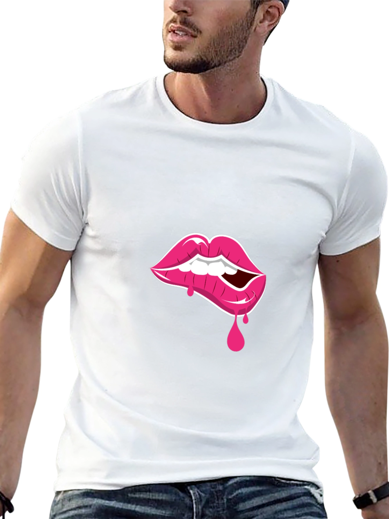 Lip Bite Graphic Tee - Black T-Shirt