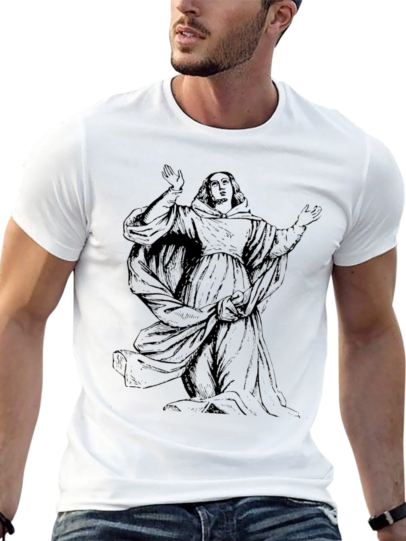 Monk Graphic Black T-Shirt