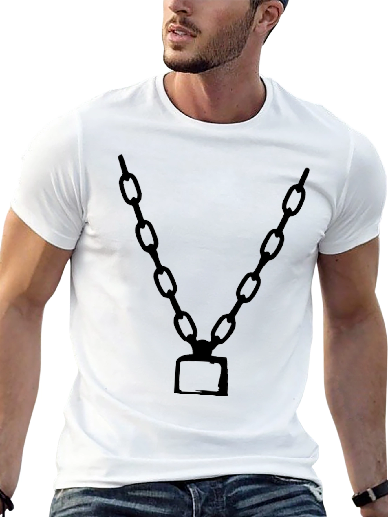Black Chain Graphic Tee - Bold Statement Style