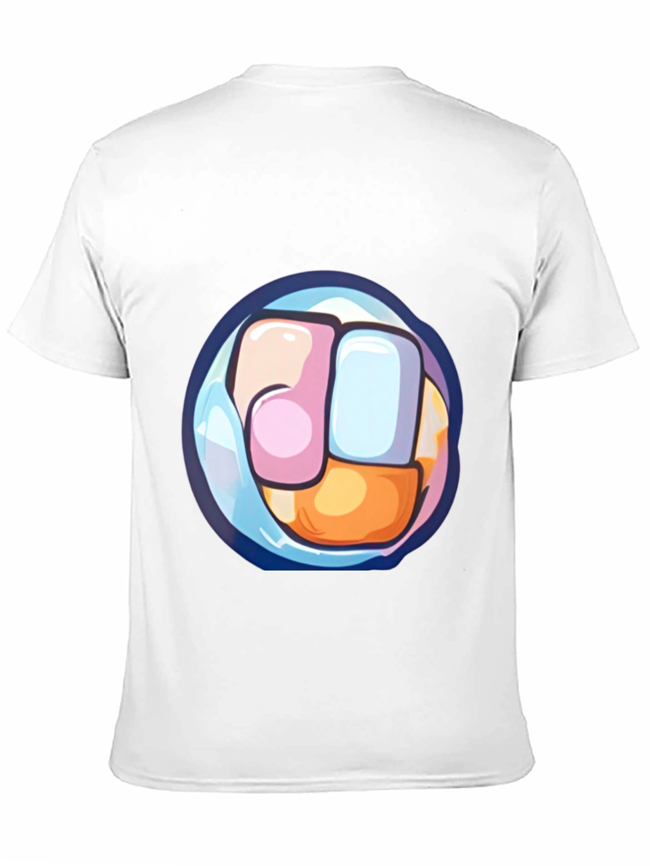 Cartoon Fist Graphic Print Black T-Shirt