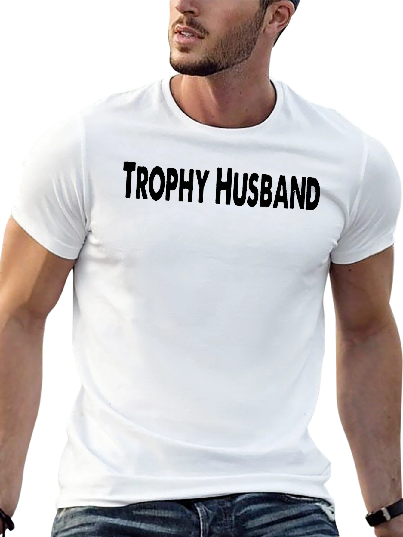 Trophy Husband Black Graphic T-Shirt